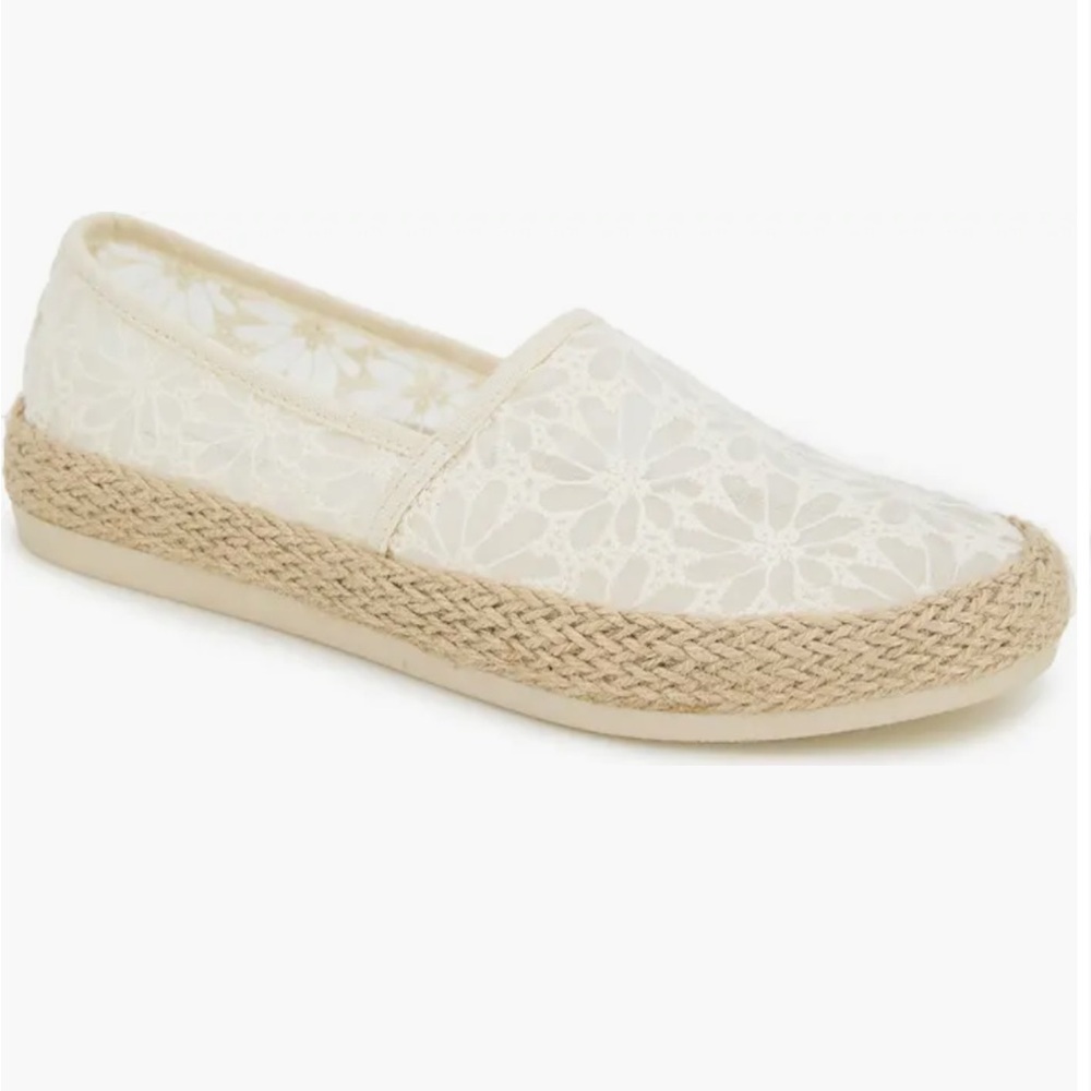 Floral Lace Espadrille Slip-On Shoes